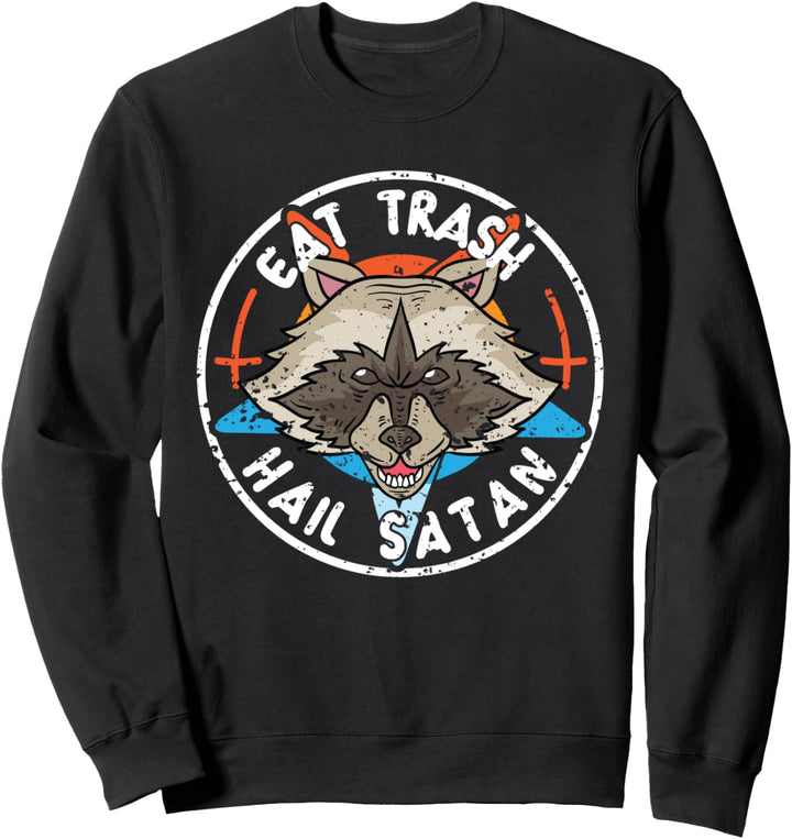 Eat Trash Hail Satan Raccoon Fun Pentagramm Waschbär Teufel Sweatshirt