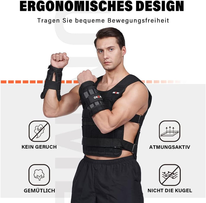 LEKARO Verstellbares Gewichtswesten-Set mit Armgewichten und Beingewichten, Krafttrainings-Workout-S