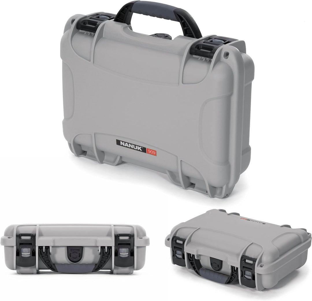 Nanuk 909 Wasserdichter Hartschalenkoffer Mit Plüschschaumeinlage - Silber Silber Würfelförmiger Sch