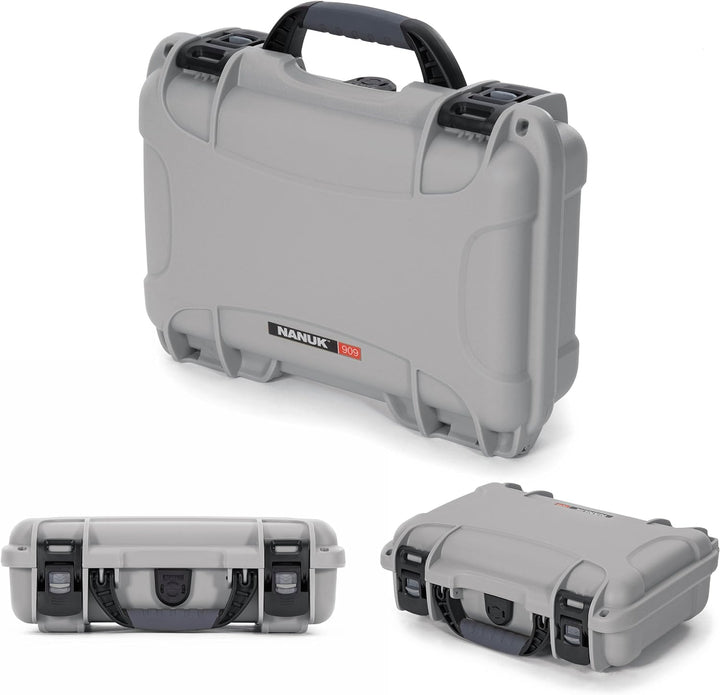 Nanuk 909 Wasserdichter Hartschalenkoffer Mit Plüschschaumeinlage - Silber Silber Würfelförmiger Sch