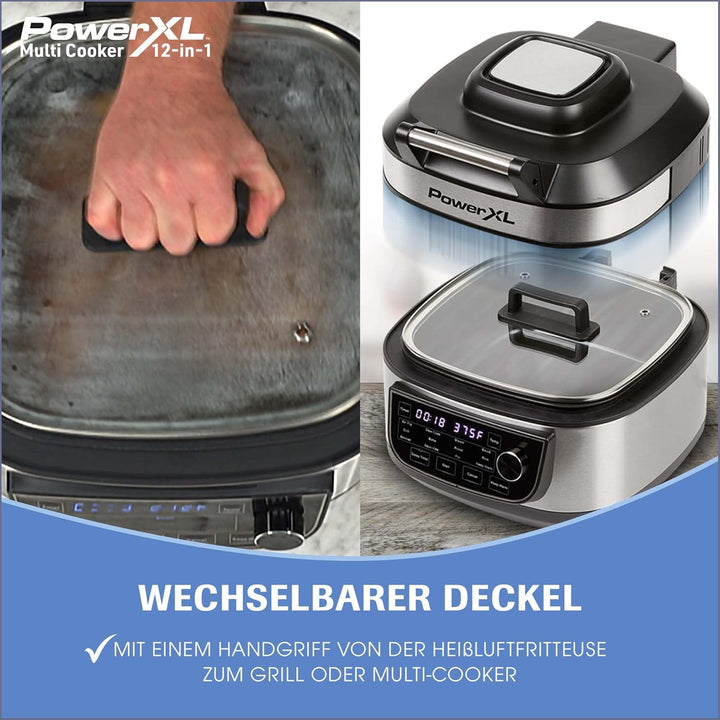 PowerXL MultiCooker Innentopf-Set - 12 in 1 Multikocher mit Warmhaltefunktion - Heissluftfritteuse,