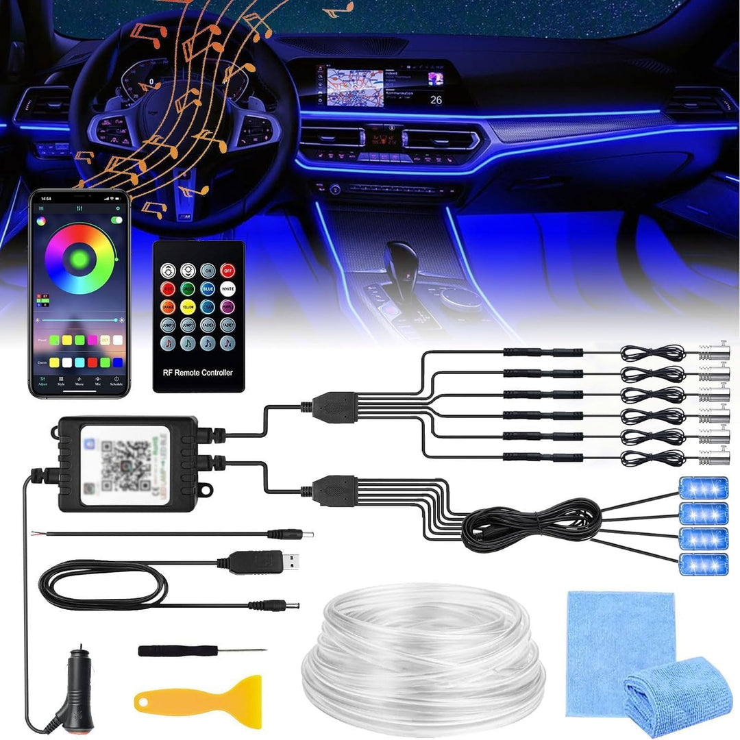 Sunshine smile Auto LED Innenbeleuchtung,6M/ 6 in 1 RGB Auto Innenraumbeleuchtung,12V Led Atmosphäre