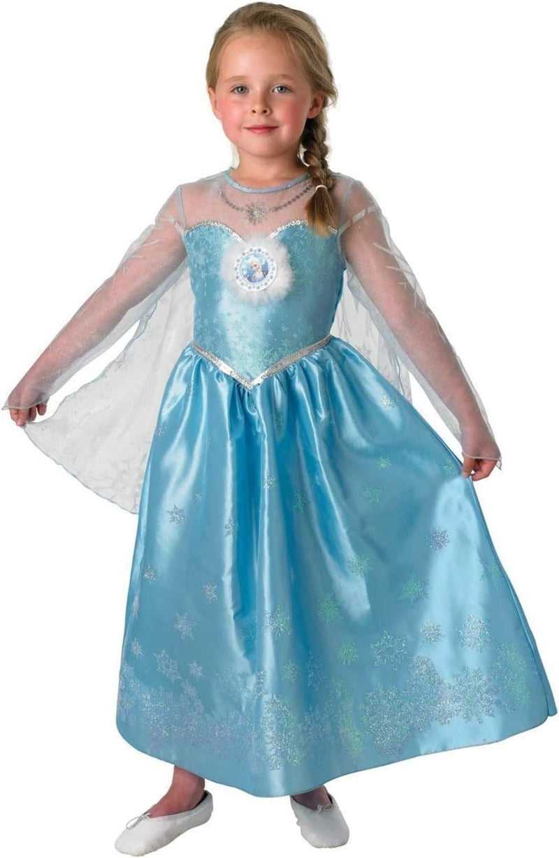 Disney Elsa Frozen Eiskönigin Deluxe Kostüm Kinder Karneval Verkleidung Mädchen, L