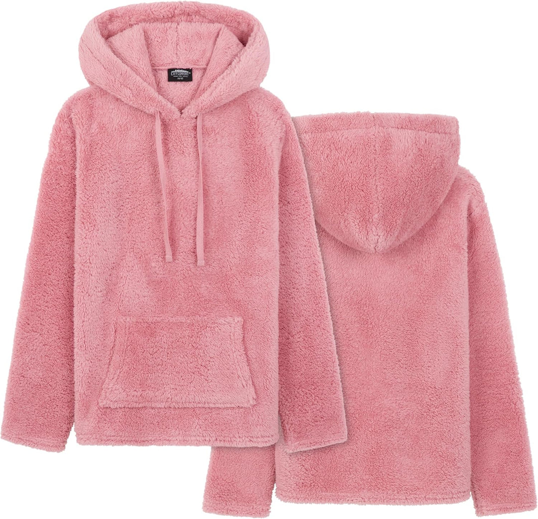 CityComfort Pullover Kinder - Flauschiger Hoodie Kinder, Fleece Kapuzenpulli - Fleece Loungewear Kap