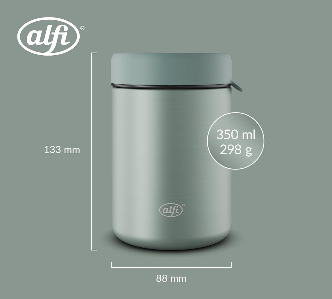 alfi ISO FOOD MUG 350ml, grün matt, Edelstahl Thermobehälter für Essen, Isolierbehälter für Suppen,