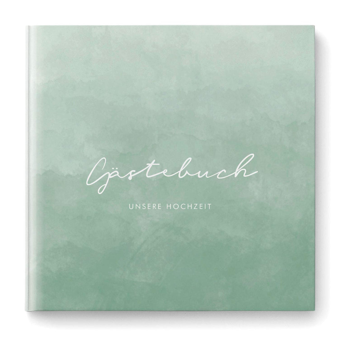 DeinWeddingshop Gästebuch zur Hochzeit, Hochzeitsgästebuch Fotobuch Hardcover - Watercolor Serie - q