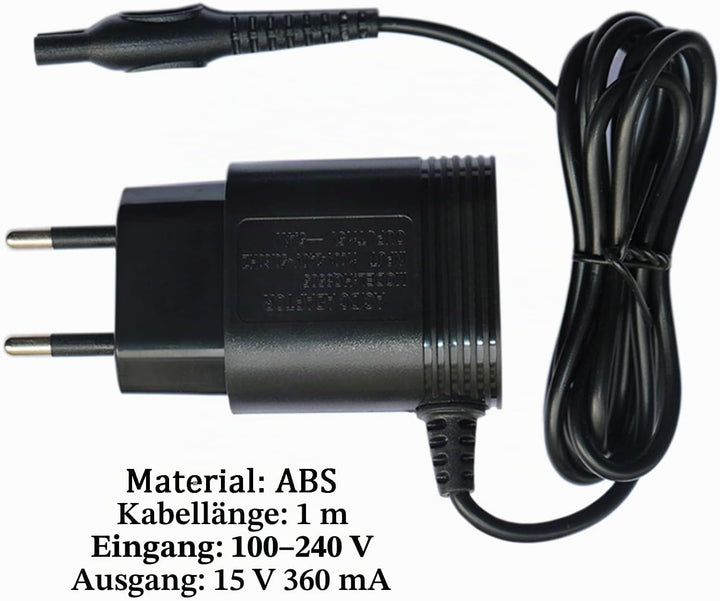 15V Rasierer Ladekabel Netzteil, Rasierer Netzteil Ladegerät, Kompatibel mit 3000 5000 7000 9000 S50