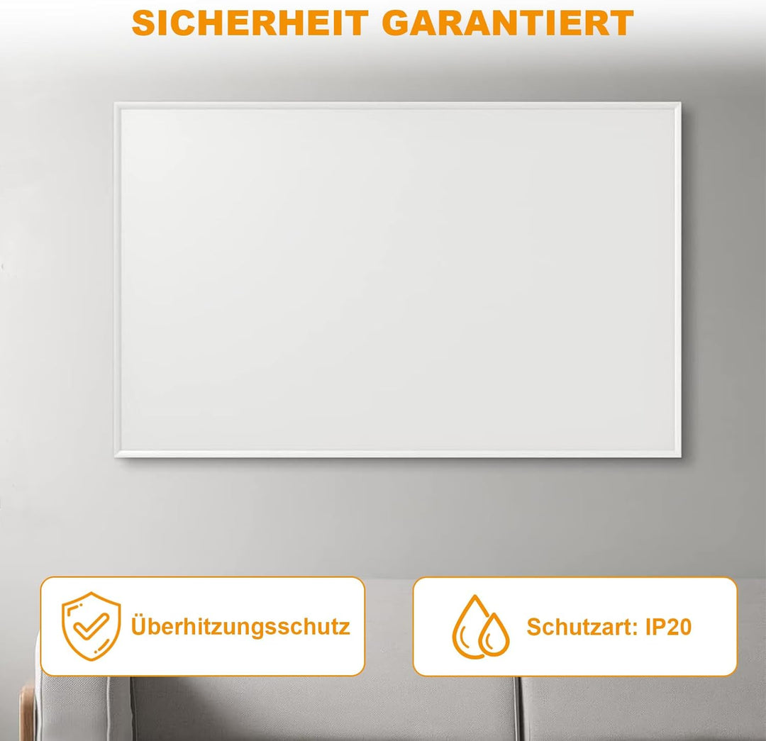 Infrarotheizung 700W mit Netzschalter, Infarotheizkoerper Wandmontage mit Überhitzungsschutz, Infrar