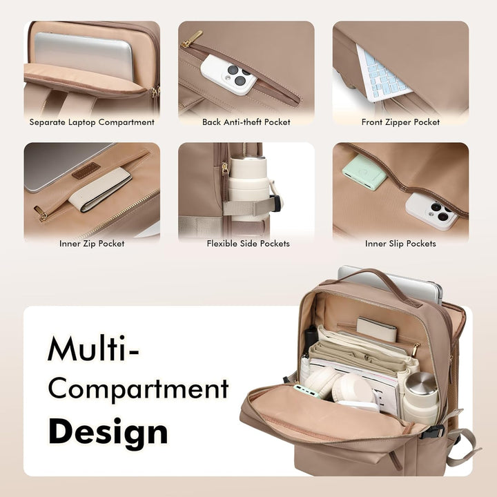 Stilvoller Laptop Rucksack für Damen von Fluggesellschaften zugelassen, Perfekt für die Arbeit das C