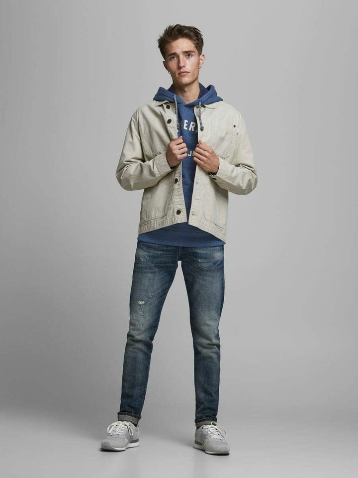 JACK & JONES Male Hoodie Kängurutaschen MNavy Blazer