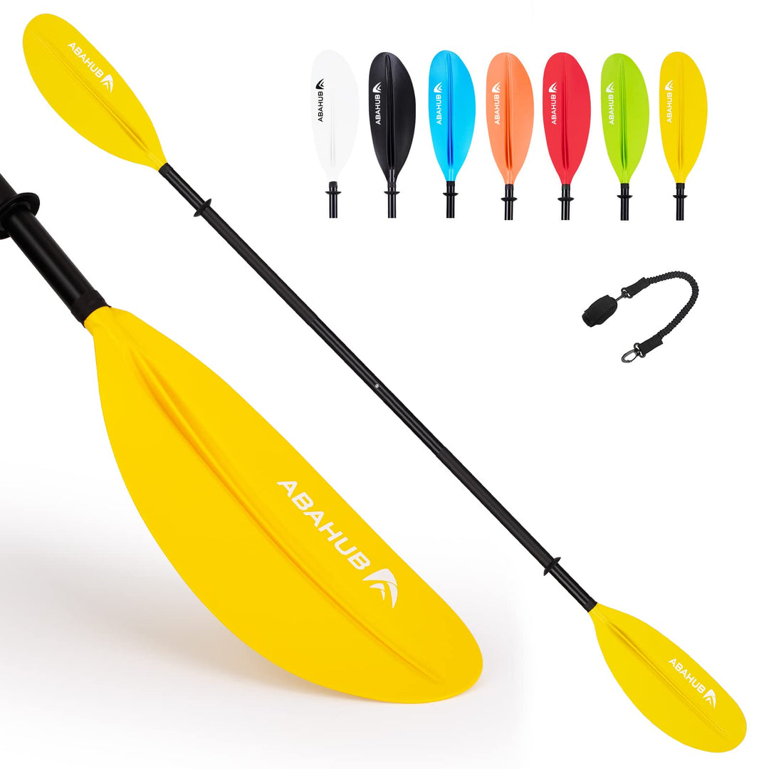 Abahub 218/230/241cm Kajak Paddel Aluminium Doppelpaddel mit Paddelleine für Kajakfahren Ruderboot K