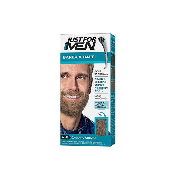 Just For Men Bart und Schnurrbart Permanente Farbe mit hellbraunem Pinsel M25 2 x 14 ml braun 14 g (