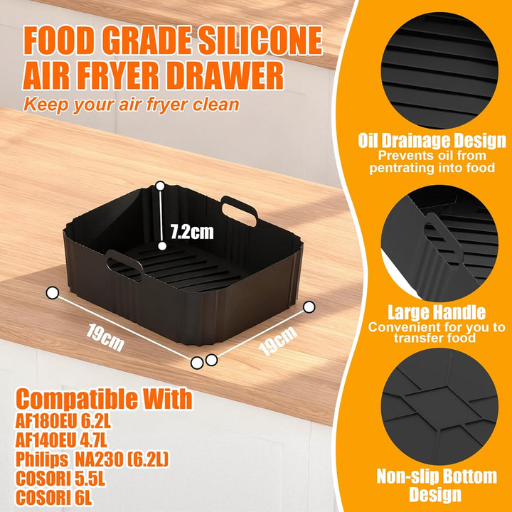 Heissluftfritteuse Zubehör für Ninja AF180EU / AF140EU, Airfryer Zubehör für Ninja - Airfryer Siliko