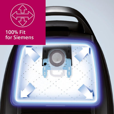 Siemens Q5.0 extreme Silence Power Bodenstaubsauger VSQ5X1230, sehr niedriger Stromverbrauch, 4L Beu