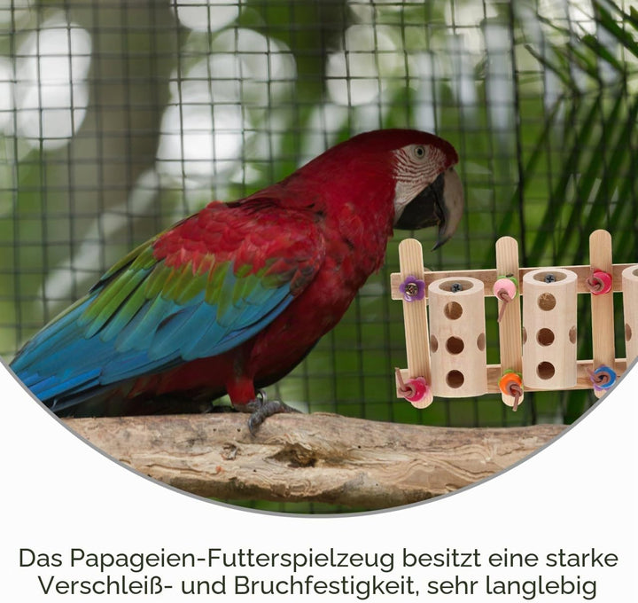 Vogelspielzeug Holz Halter Eimer 9.06X4.72X1.97In Papagei Futtersuche Spielzeug Leckerlis Verstecken