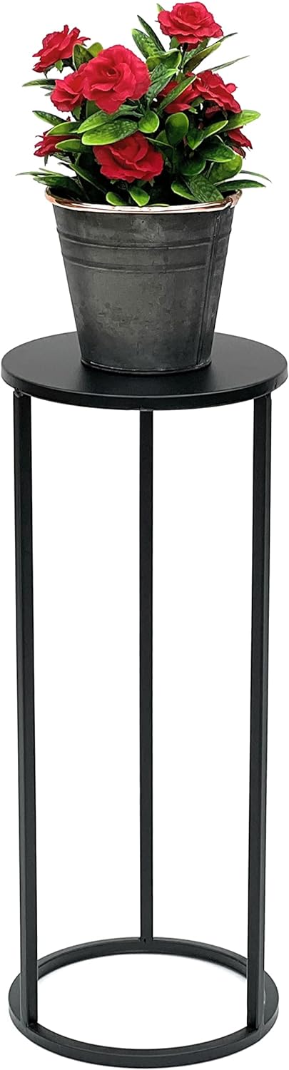 DanDiBo Blumenhocker Metall Schwarz Rund 50-70 cm Blumenständer Beistelltisch 96316 Blumensäule Mode