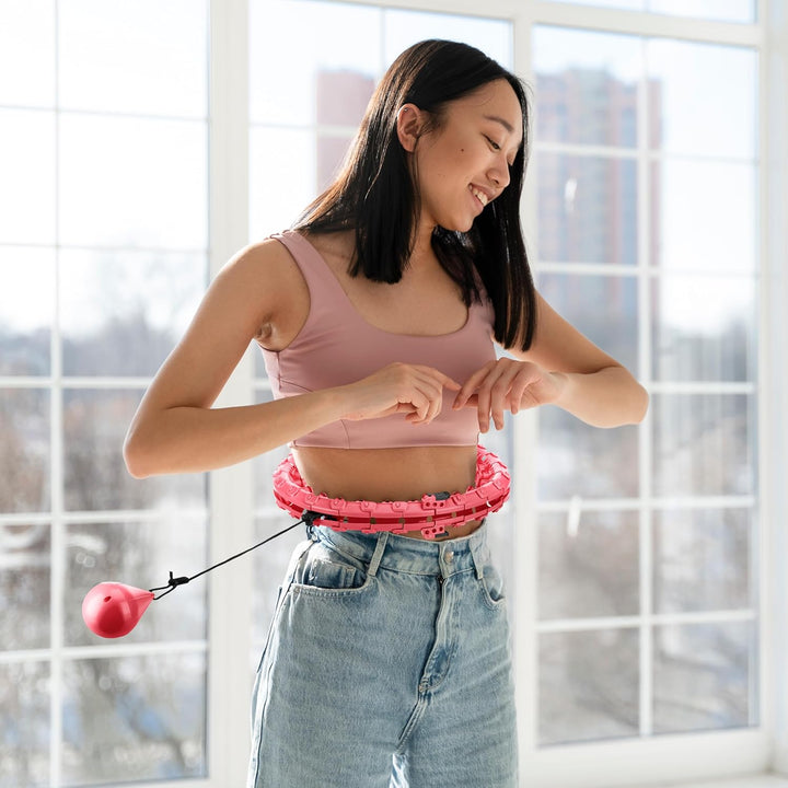 Queenfit Smart Hula Hoop Reifen Erwachsene, Hula Hoop mit Gewicht, Hulahuppreif zum Abnehmen, Smart