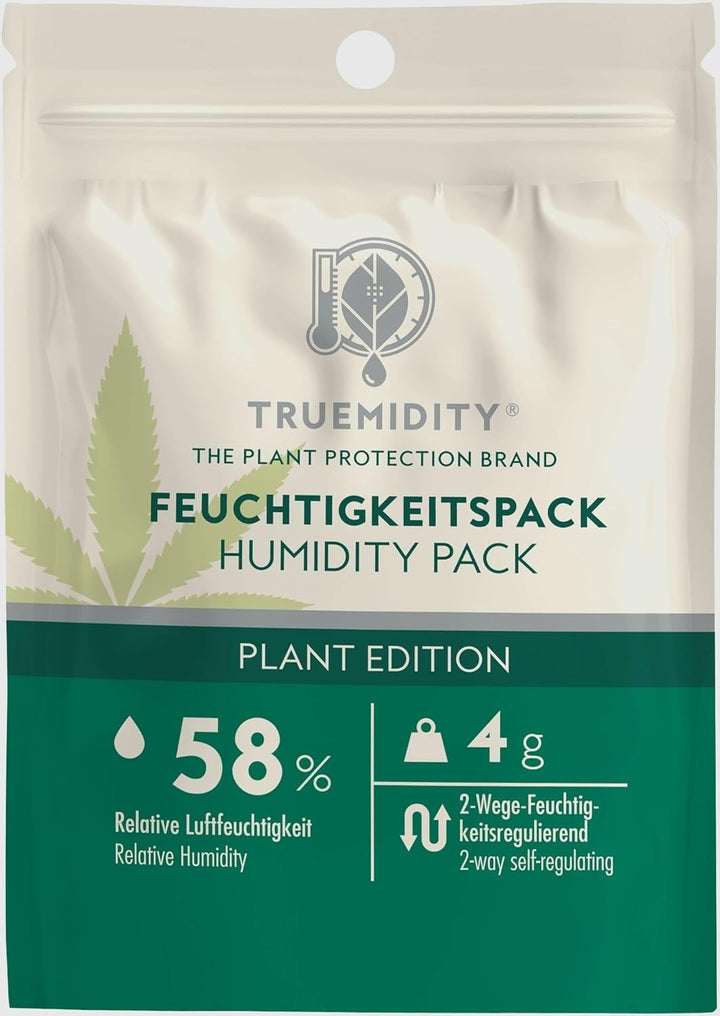 TRUEMIDITY Plant Edition Feuchtigkeitspack, 58% Relative Luftfeuchtigkeit, 4g Packungen, 2-Wege-Feuc