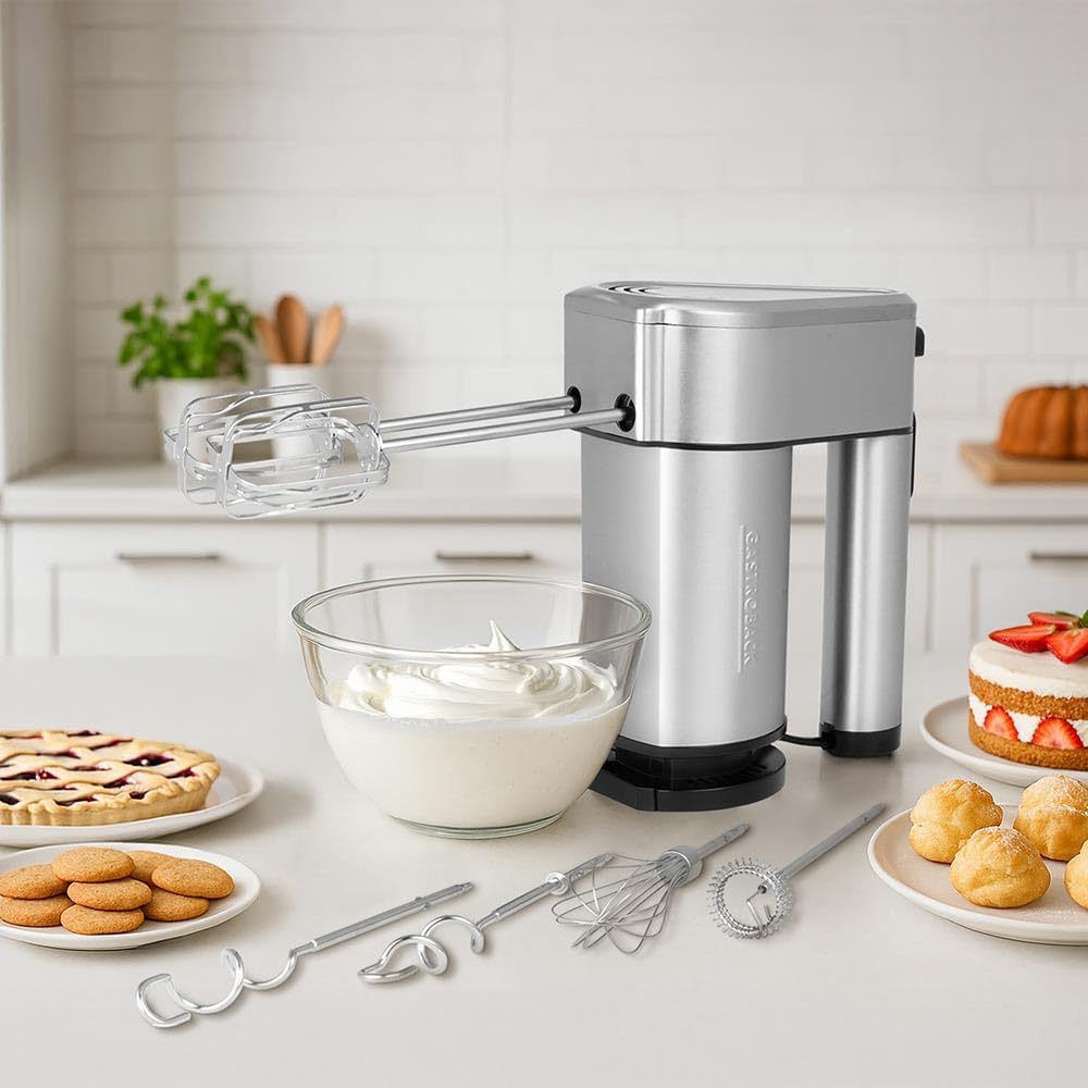 GASTROBACK Profi Handmixer 1000 Watt Handrührgerät mit Knethaken - Elektrischer Rührgerät für Küche
