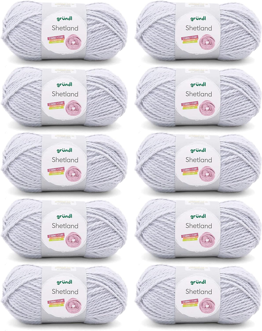 Gründl Shetland Wolle (modisches und weiches Strickgarn aus 80% Polyacryl und 20% Wolle, 100 g / 170