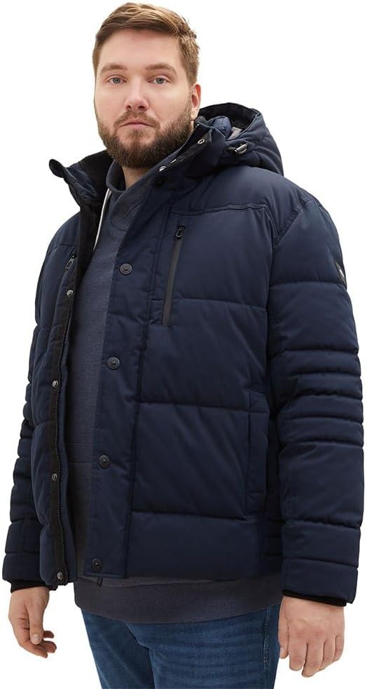 TOM TAILOR Herren Winterjacke mit Abnehmbarer Kapuze 3XL 10668 - Sky Captain Blue, 3XL 10668 - Sky C