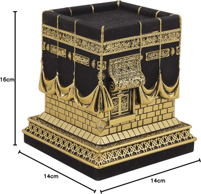 Ilm Verlag Islamische Heimdekoration, Dekomodell der Kaaba in Gold, Nachbildung der berühmten Kaaba,