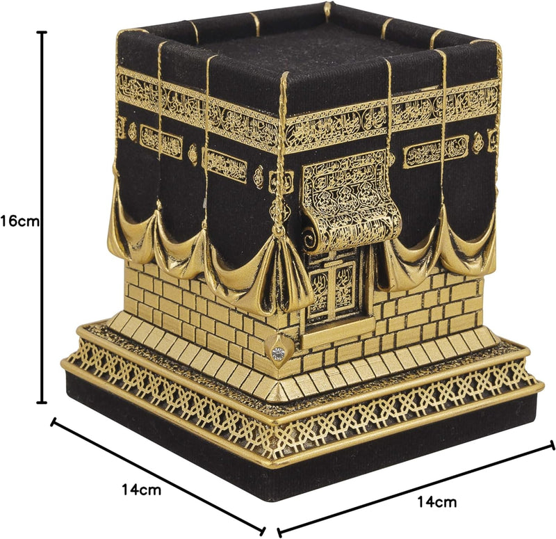 Ilm Verlag Islamische Heimdekoration, Dekomodell der Kaaba in Gold, Nachbildung der berühmten Kaaba,