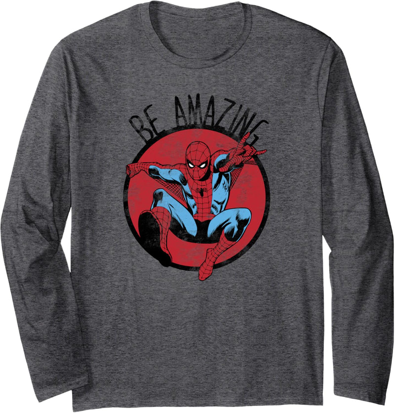 Marvel Spider-Man Be Amazing Distressed Langarmshirt