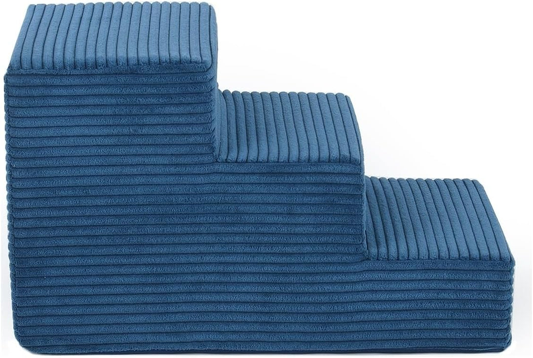 Hundetreppe mit 3 Stufen Katzentreppe Haustiertreppe Einstiegshilfe Schaumstoff (Farbe: dunkelblau (