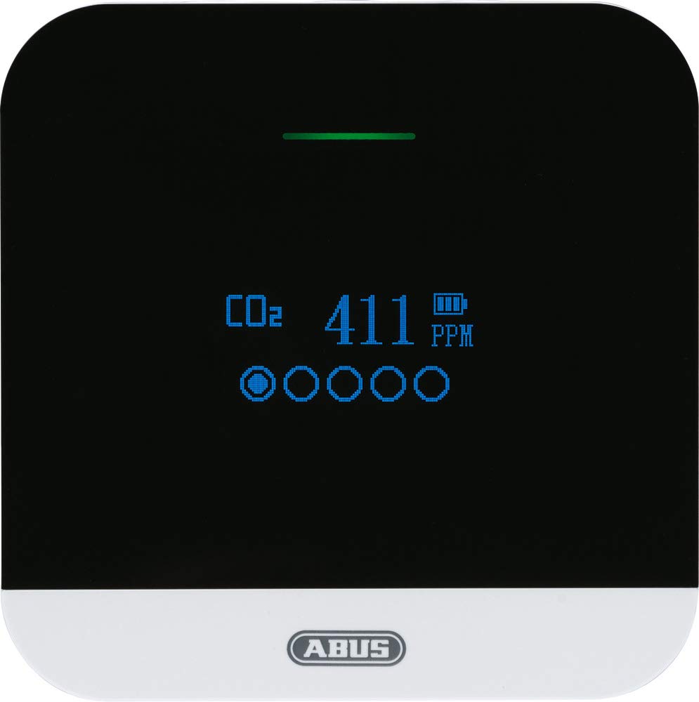 ABUS CO2-Melder - CO2WM110 AirSecure - Messgerät für Luftqualität, Luftfeuchtigkeit und Temperatur i