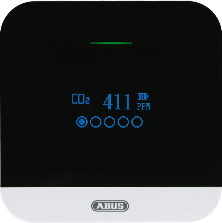 ABUS CO2-Melder - CO2WM110 AirSecure - Messgerät für Luftqualität, Luftfeuchtigkeit und Temperatur i