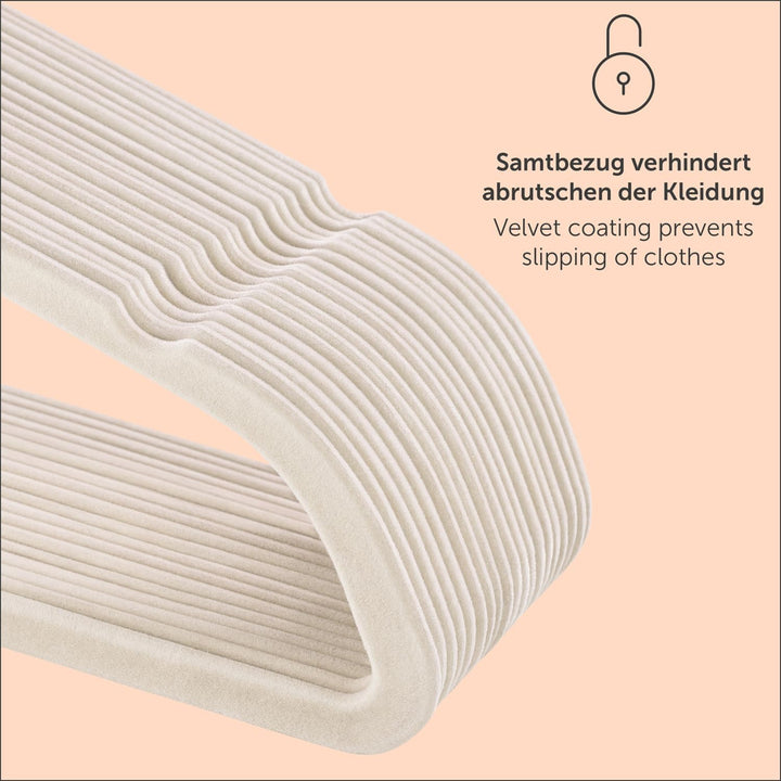 Blumtal 30 Stück Samt-Kleiderbügel - Samt-Kleiderbügel, rutschfest, um 360° drehbar, platzsparend, h