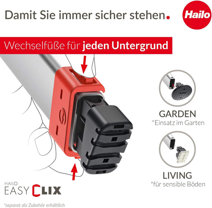 Hailo L60 StandardLine Alu-Sicherheits-Stehleiter - Leiter 7 Stufen belastbar bis 150 kg - stabile H