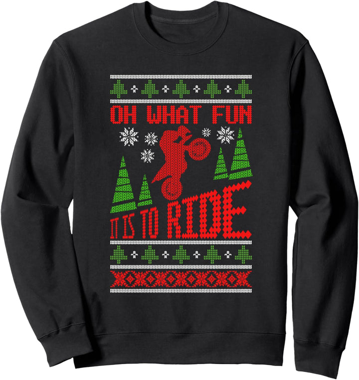 Ride Motocross Ugly Christmas Sweater MX Dirt Bike Braap Sweatshirt