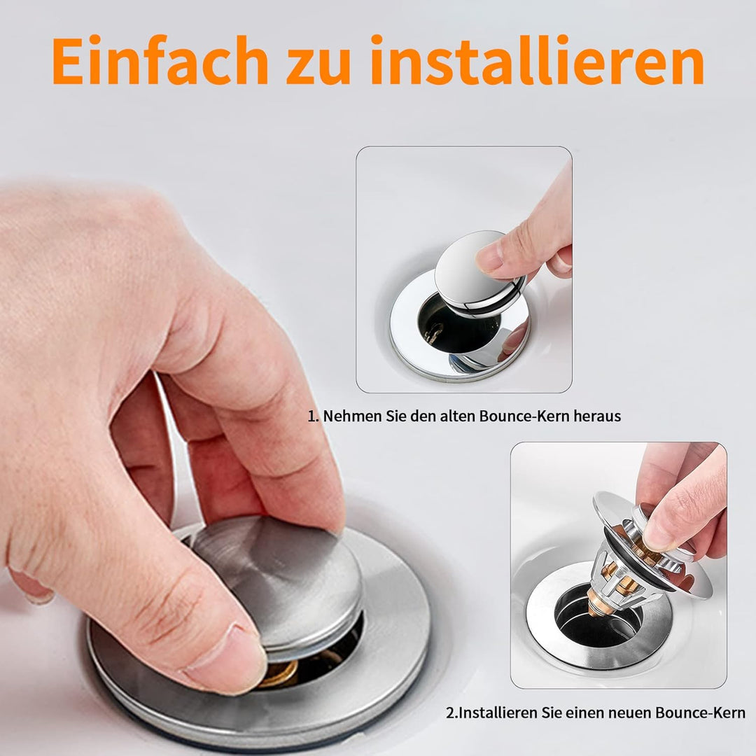 Pop Up Stöpsel Waschbecken Mit Anti Clogging Sieb, Universal Abflusssieb Waschbecken Stöpsel Verschl