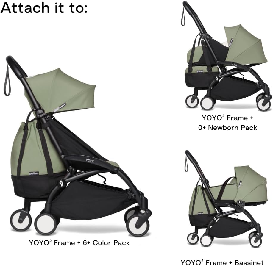 Babyzen YOYO Bag, Olive - Robuster zusätzlicher Stauraum am YOYO2 Kinderwagen - Inklusive Rad und Ha