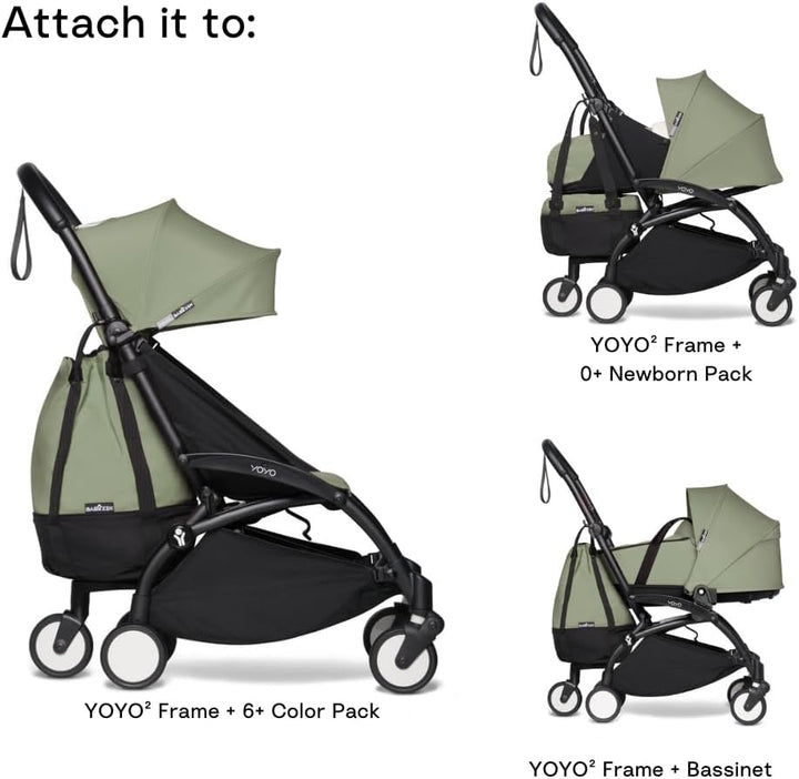 Babyzen YOYO Bag, Olive - Robuster zusätzlicher Stauraum am YOYO2 Kinderwagen - Inklusive Rad und Ha