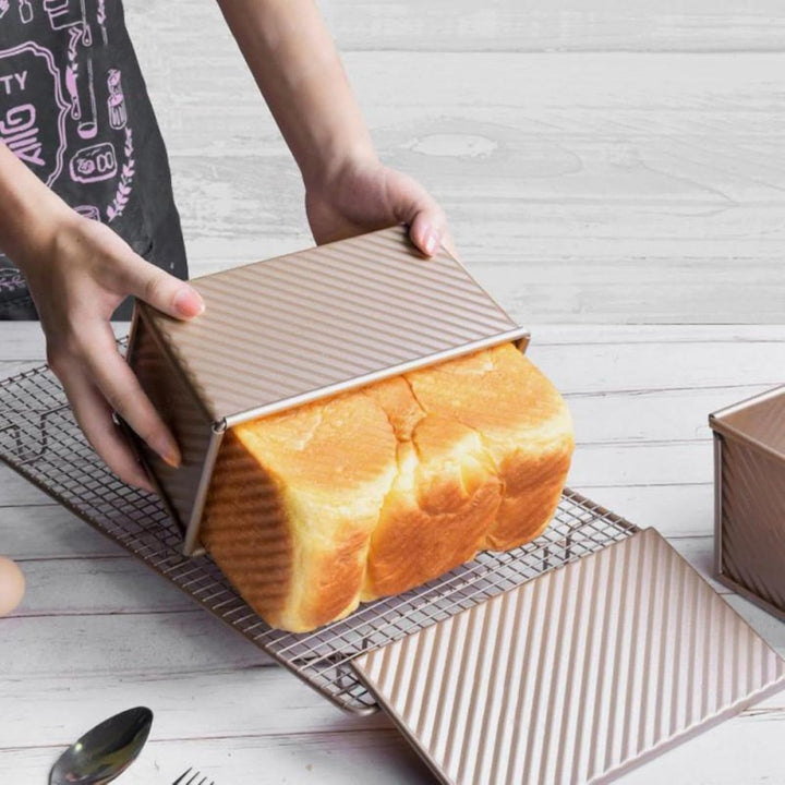 Brotbackform mit Deckel Antihaft, Toastbrot Backform Kohlenstoffstahl, Kastenform für Brot Kuchen To