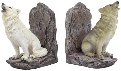 Pacific Giftware Wolf Buchstützen Heulende Wölfe Figur Statue