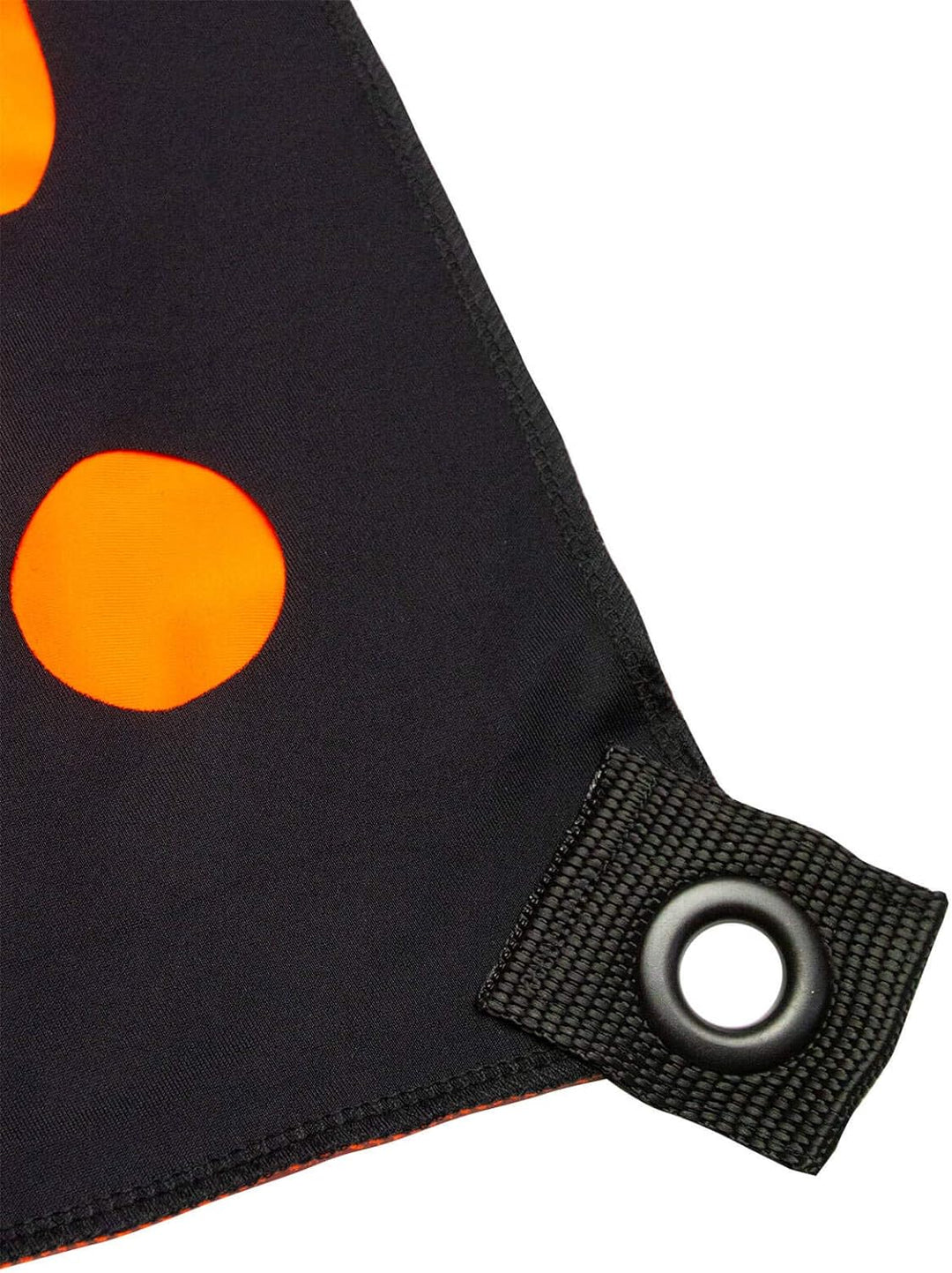 PSYWORK Schwarzlicht Segel Spandex | 3D Neon Spiderweb Black | Orange | 3 x 3m | UV-aktiv | Leuchten