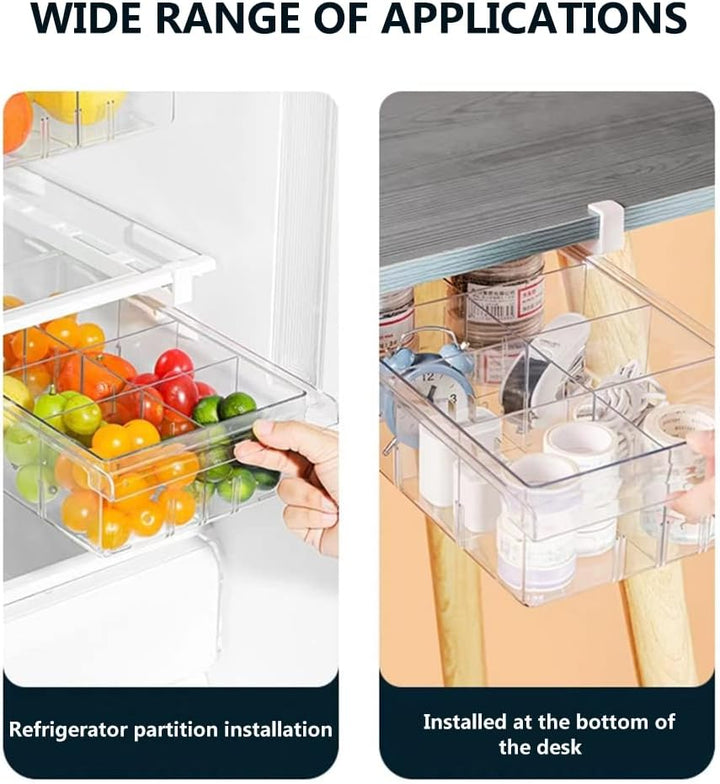 YekouMax Fridge Organizers - Includes 1 Drawers and 2 Dividers, Stackable Storage Box, Kitchen Organ
