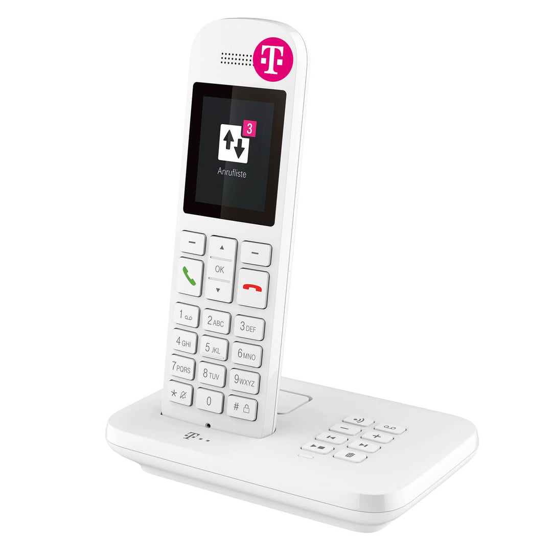 Telekom Telefon schnurlos Sinus A12 mit Anrufbeantworter I Festnetztelefon mit grossem Farbdisplay,