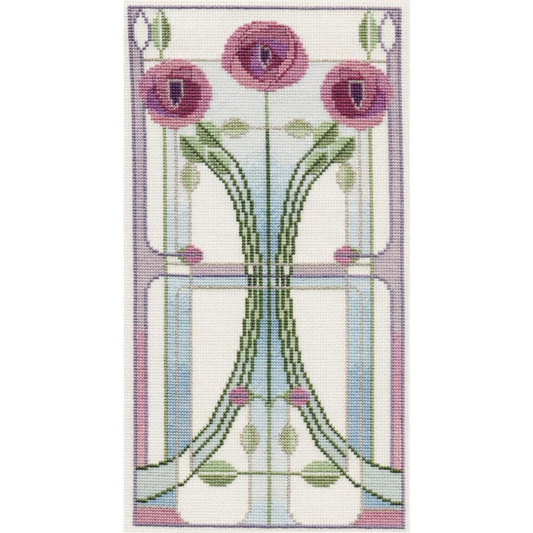 Bothy Threads Kreuzstich-Set "Mackintosh - Rosenstrauss", 28x15cm, DWMKP1, Zählmuster