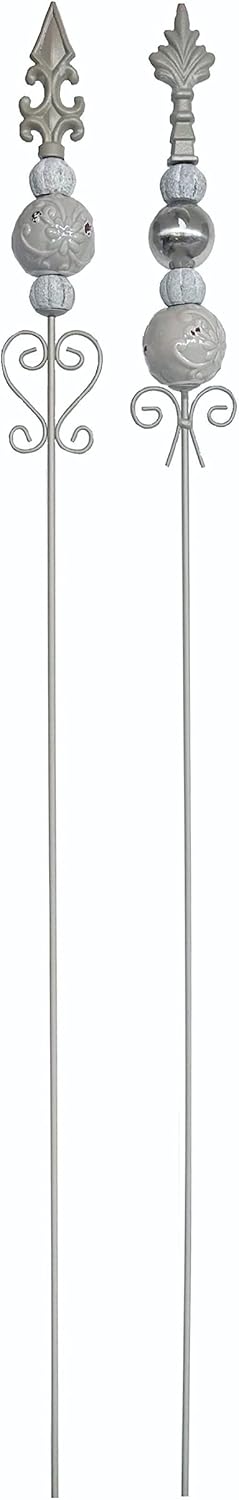 Metall Stecker FRANZÖSISCHE Lilie 2Stück 100cm Gartenstecker Blumenstecker Gartendeko