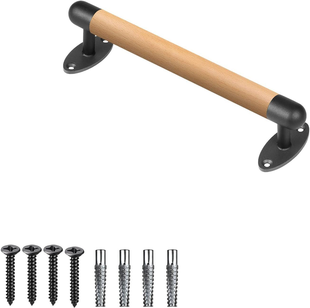 SELEWARE Handlauf Holz Innen Treppenhandlauf - 40.6cm Handläufe Schwarz Holzhandlauf Rund Treppengel
