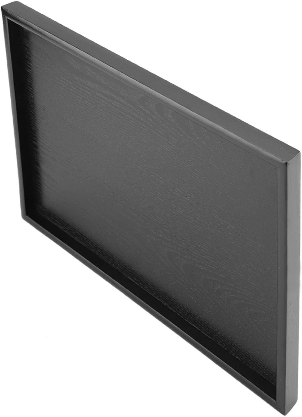 Raguso Rechteckform Tablett Schwarz Massivholz Tee Tablett Kaffee Snack Essen Mahlzeiten Mehrzweck-S