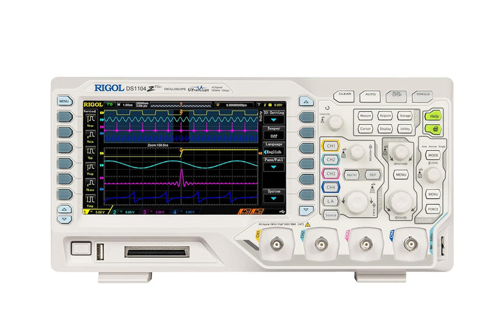 RIGOL DS1104Z-S Plus Digitales Oszilloskop, 100MHz,4+16CH,Digitalkanäle, 24Mpts Speichertiefe, 1G Sa