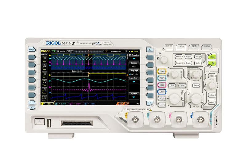 RIGOL DS1104Z-S Plus Digitales Oszilloskop, 100MHz,4+16CH,Digitalkanäle, 24Mpts Speichertiefe, 1G Sa