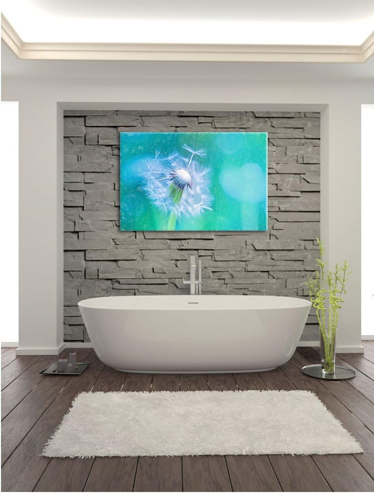 Pixxprint Schöner weisser Löwenzahn als Leinwandbild | Grösse: 100x70 cm | Wandbild | Kunstdruck | f