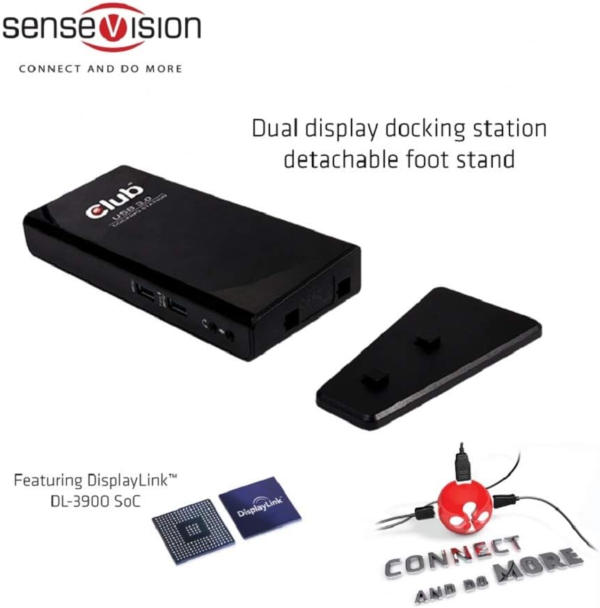 Club 3D SenseVision USB 3.0 Docking Station, 1x HDMI, 1x DVI-I, 1x USB 3.0, 1x USB 3.0 BC-1.2 Schnel